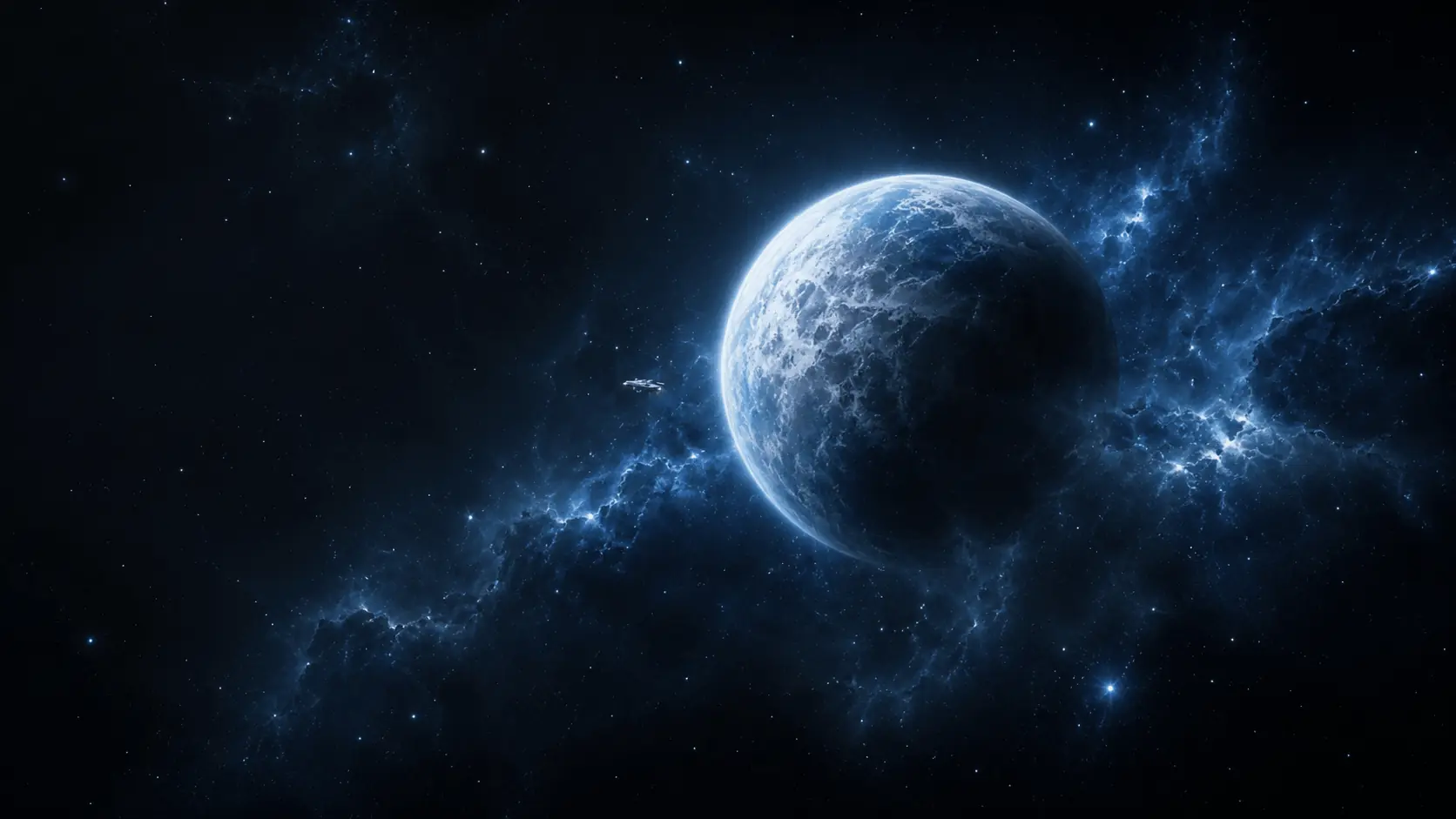 藍色星雲中的遙遠星體